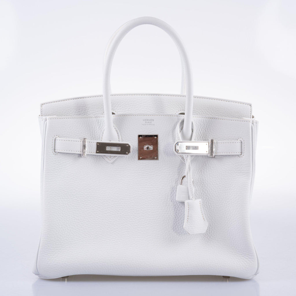Hermes Birkin 30 White Clemence with Palladium Hardware