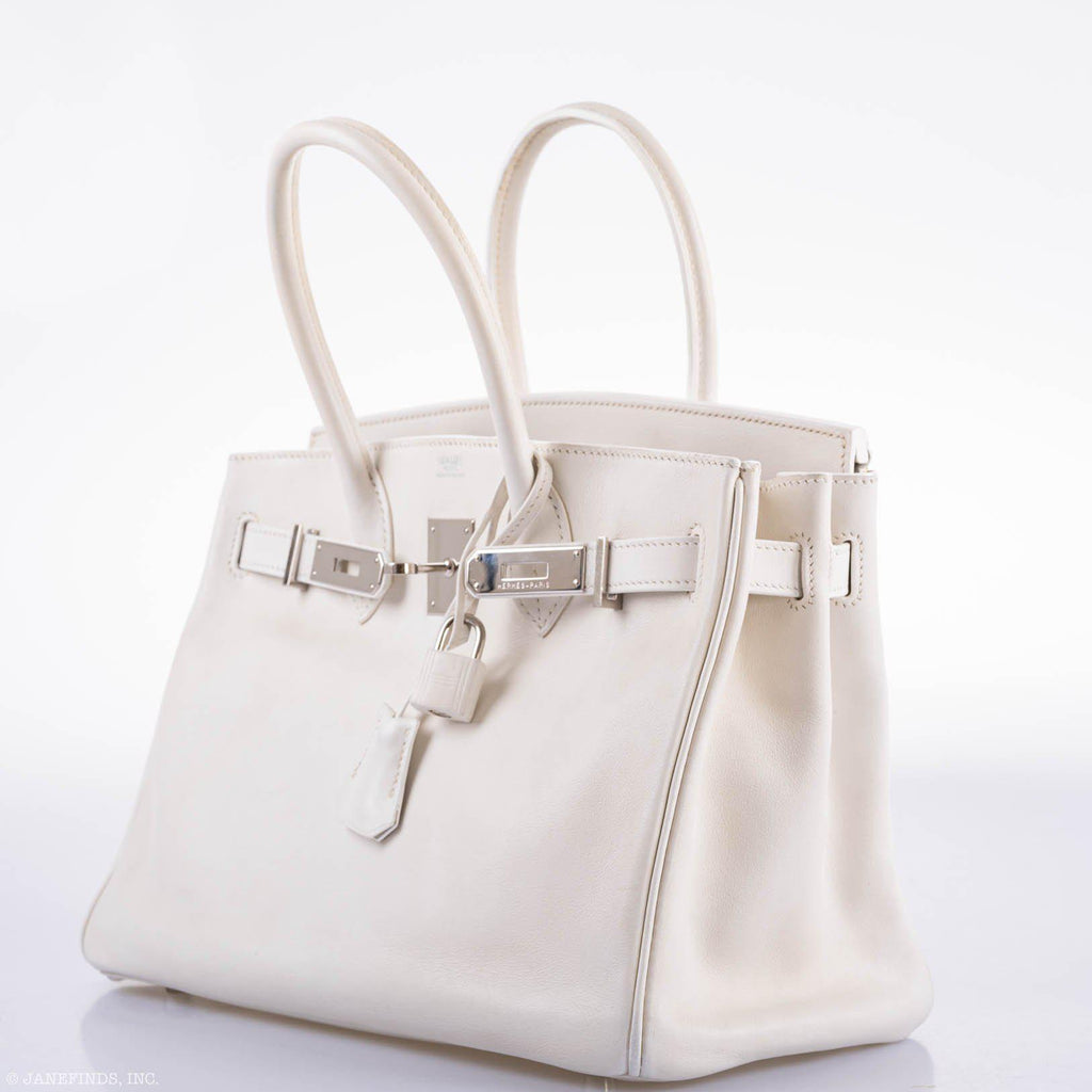 Hermes Birkin 30 White Swift with Palladium Hardware