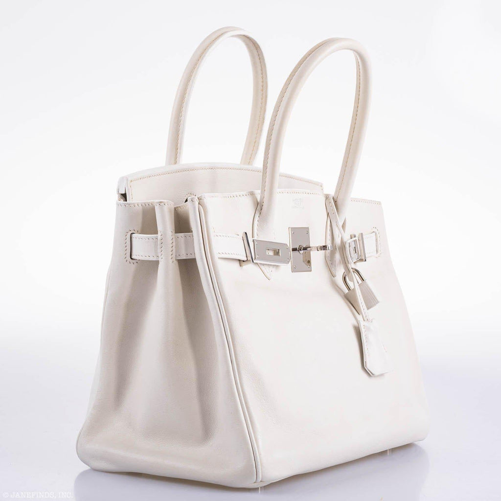 Hermes Birkin 30 White Swift with Palladium Hardware