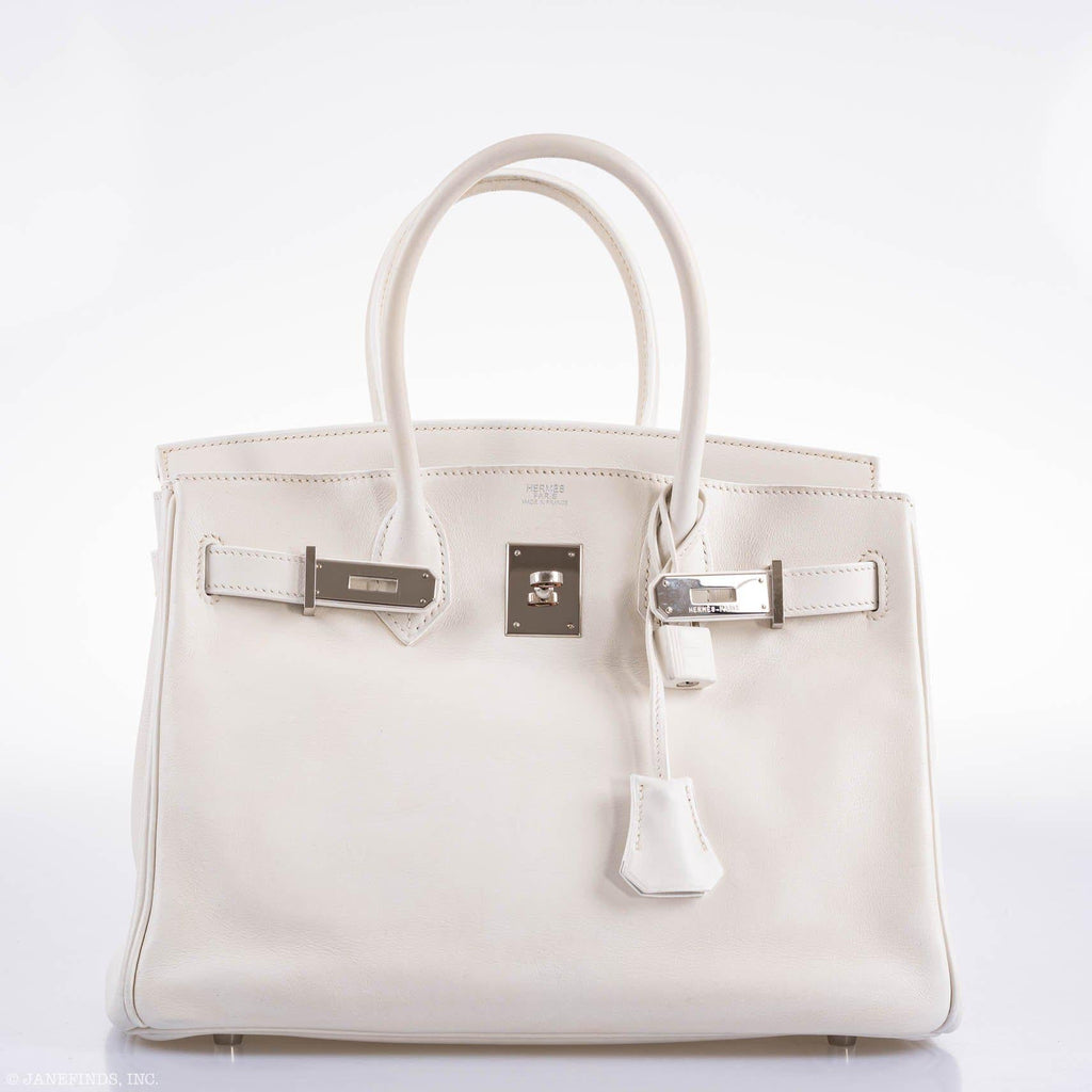 Hermes Birkin 30 White Swift with Palladium Hardware