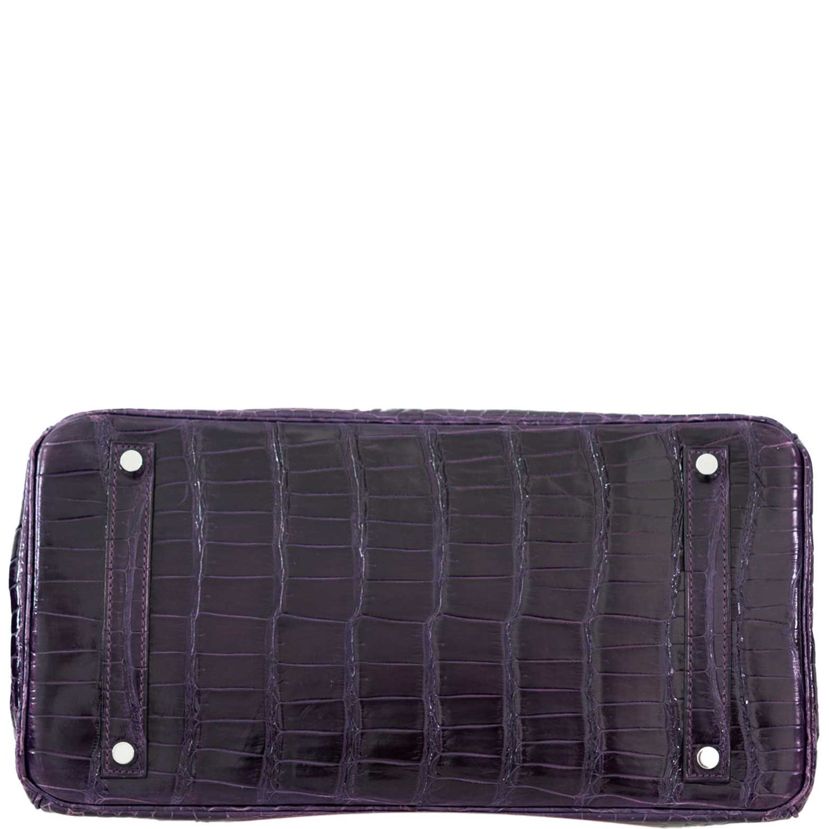 Hermes Birkin 35 Amethyst Porosus Crocodile with Palladium Hardware