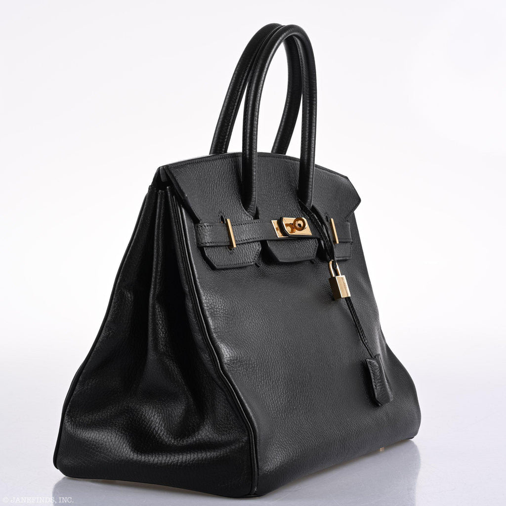 Hermes Birkin 35 Black Ardenne Gold Hardware