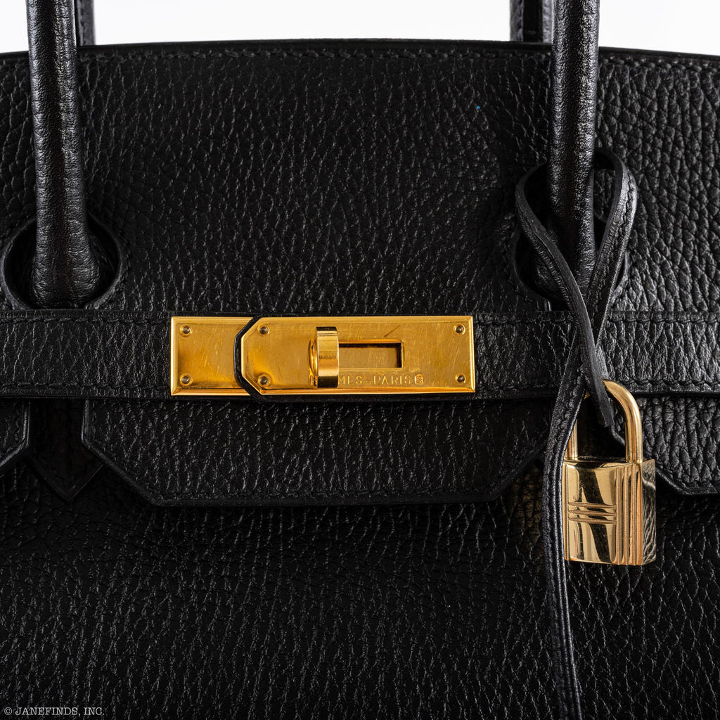 Hermes Birkin 35 Black Ardennes Gold Hardware