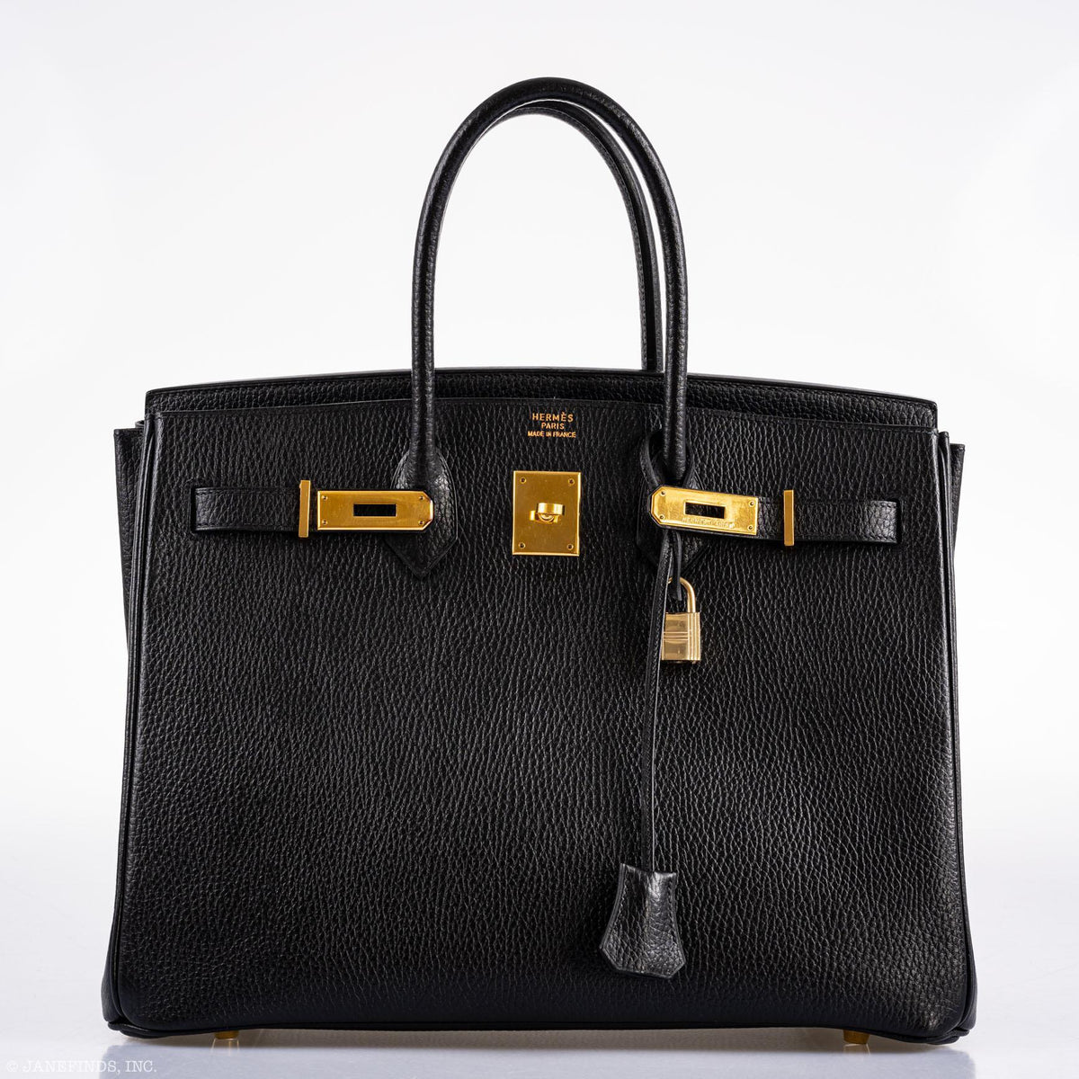 Hermes Birkin 35 Black Ardennes Gold Hardware