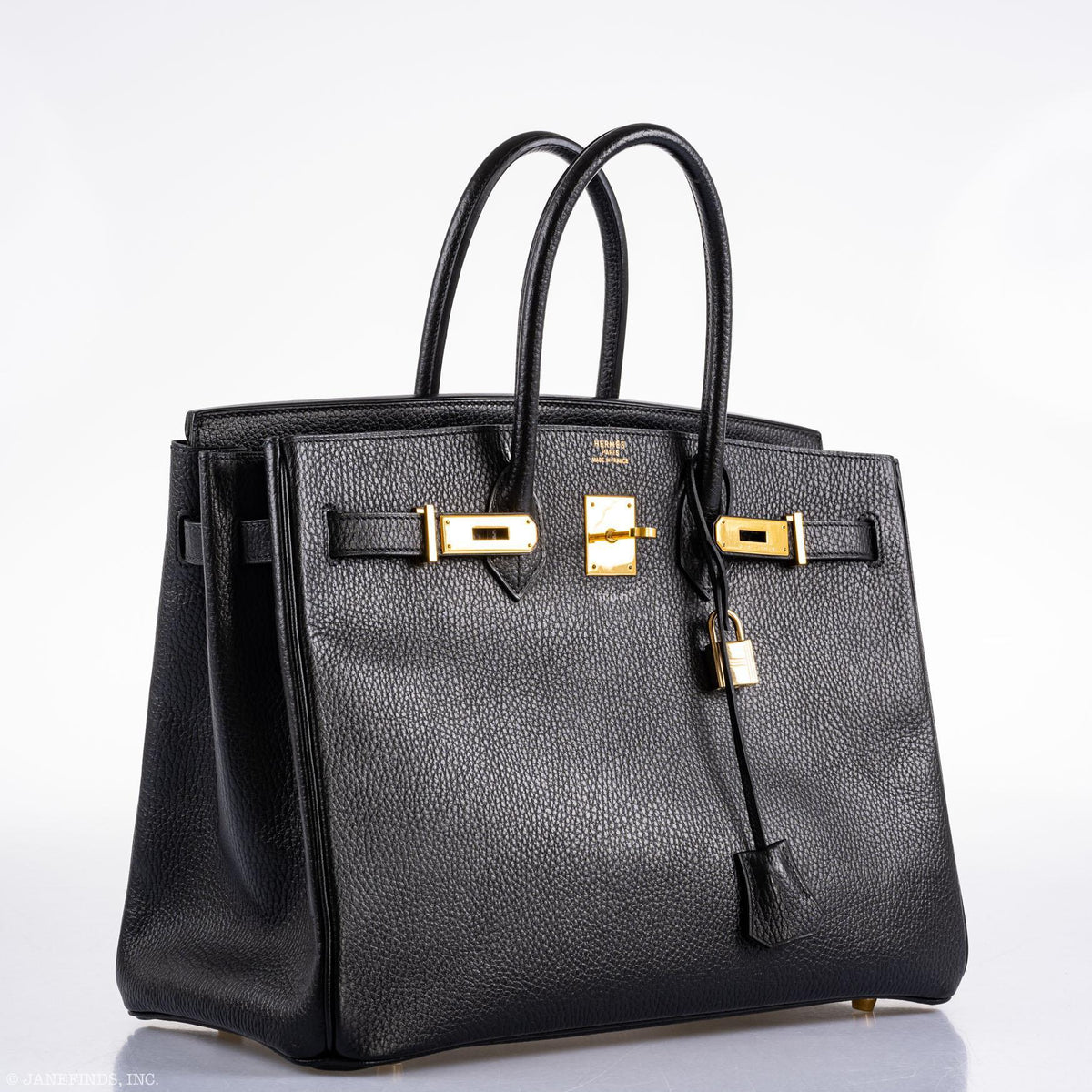 Hermes Birkin 35 Black Ardennes Gold Hardware
