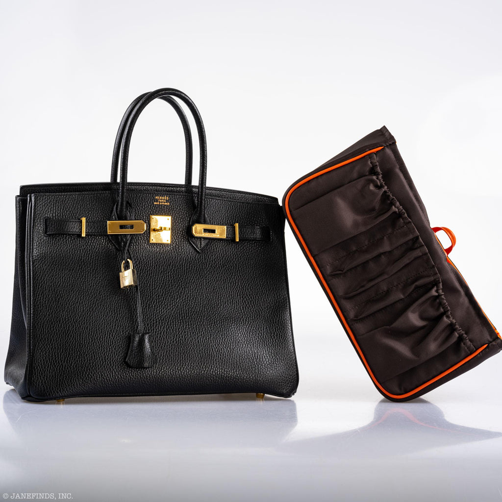 Hermes Birkin 35 Black Ardennes Gold Hardware