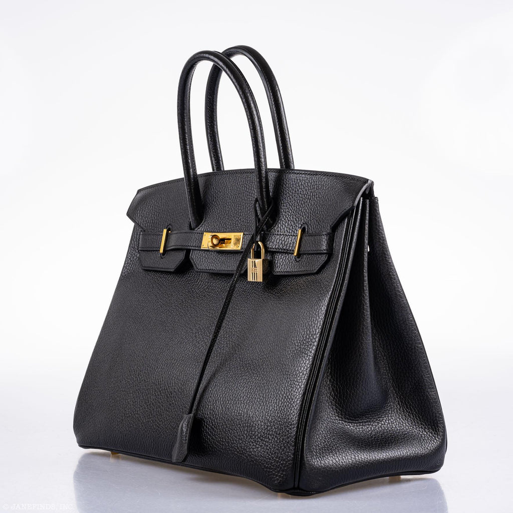 Hermes Birkin 35 Black Ardennes Gold Hardware