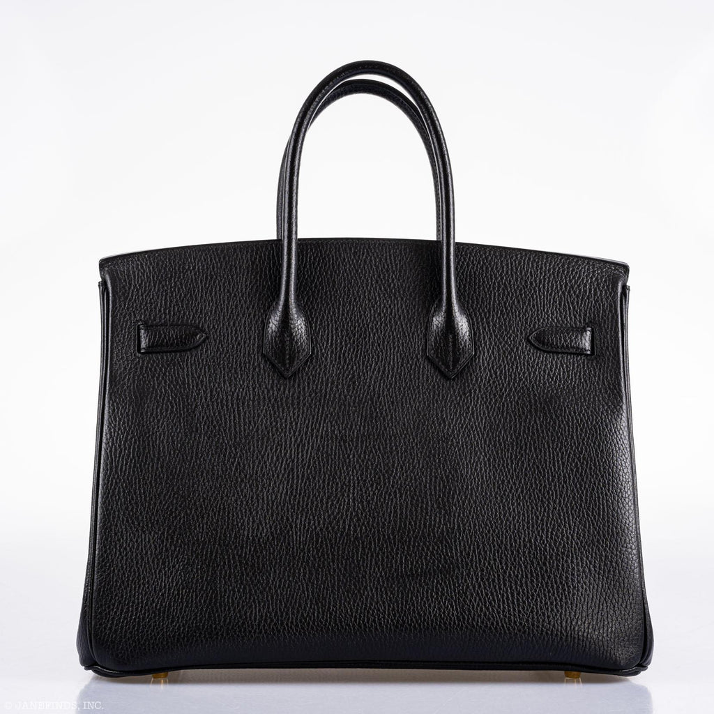 Hermes Birkin 35 Black Ardennes Gold Hardware