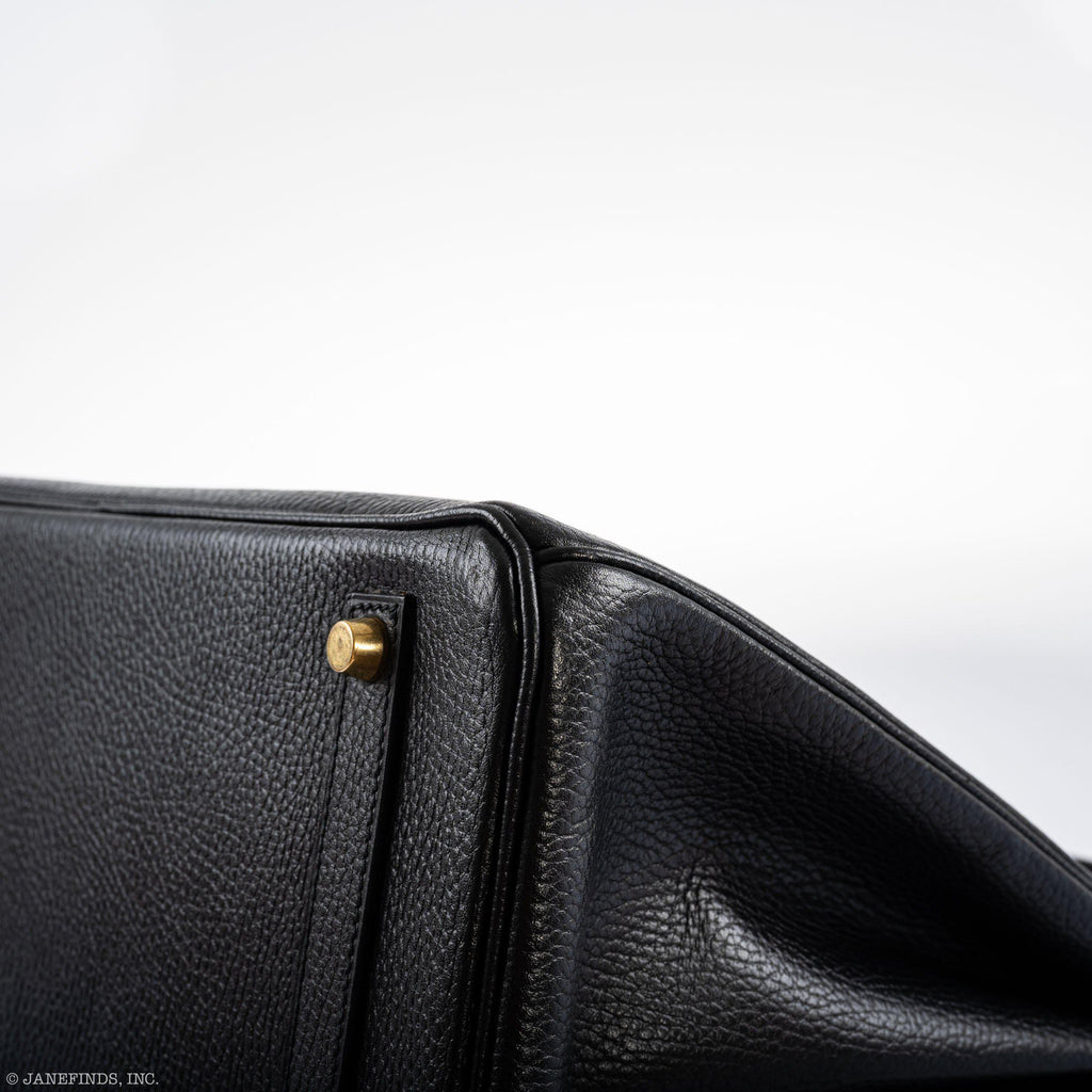 Hermes Birkin 35 Black Ardennes Gold Hardware