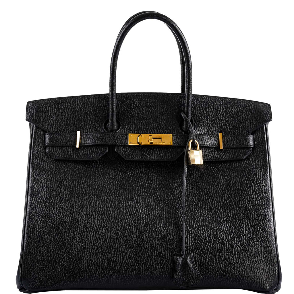 Hermes Birkin 35 Black Ardennes Gold Hardware