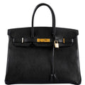 Hermes Birkin 35 Black Ardennes Gold Hardware
