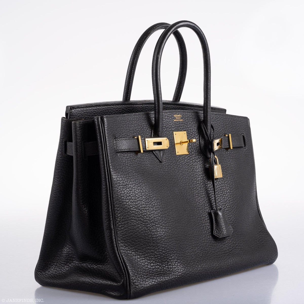 Hermes Birkin 35 Black Ardennes Leather Gold Hardware