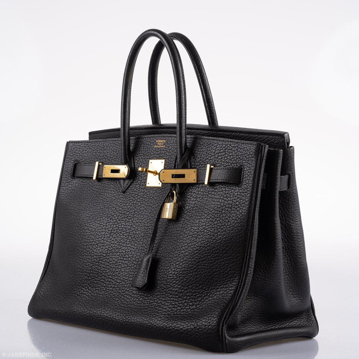 Hermes Birkin 35 Black Ardennes Leather Gold Hardware