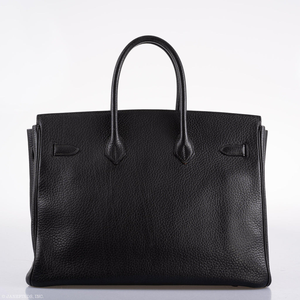 Hermes Birkin 35 Black Ardennes Leather Gold Hardware