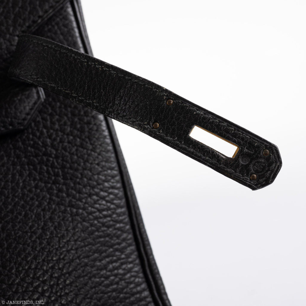 Hermes Birkin 35 Black Ardennes Leather Gold Hardware