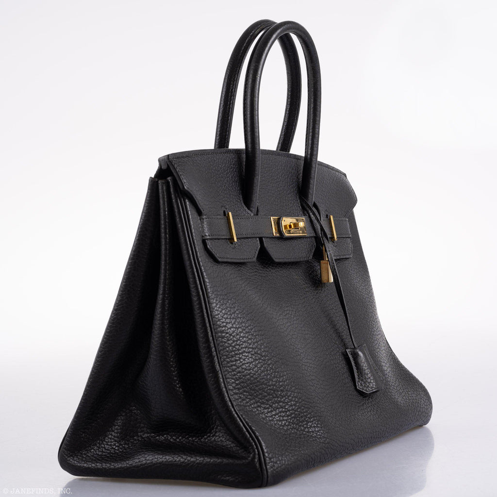 Hermes Birkin 35 Black Ardennes Leather Gold Hardware