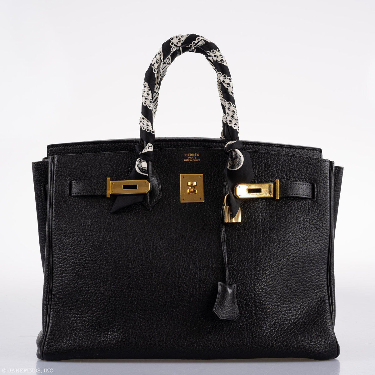 Hermes Birkin 35 Black Ardennes Leather Gold Hardware