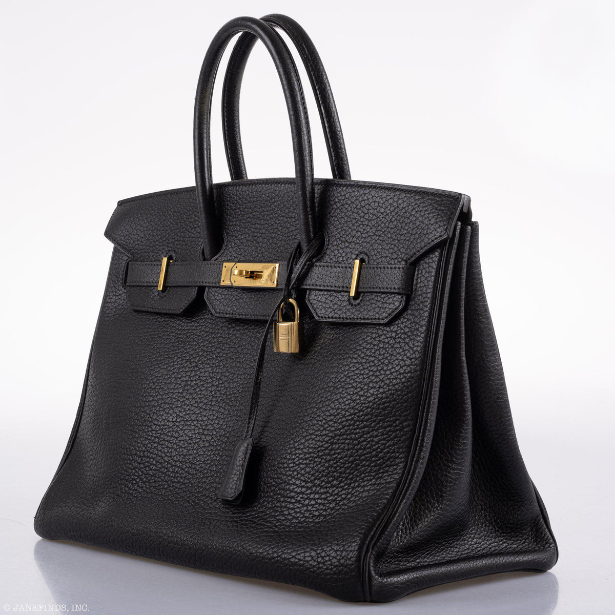 Hermes Birkin 35 Black Ardennes Leather Gold Hardware