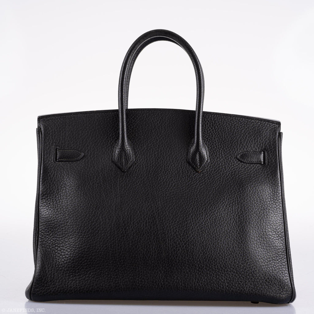 Hermes Birkin 35 Black Ardennes Leather Gold Hardware
