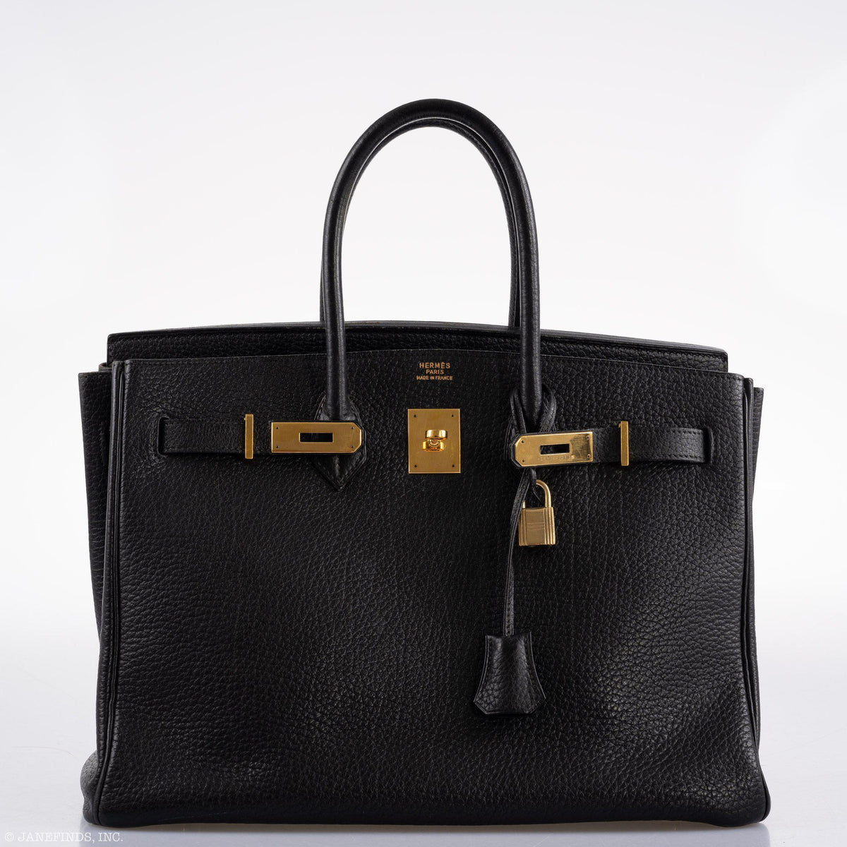 Hermes Birkin 35 Black Ardennes Leather Gold Hardware