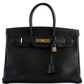 Hermes Birkin 35 Black Ardennes Leather Gold Hardware