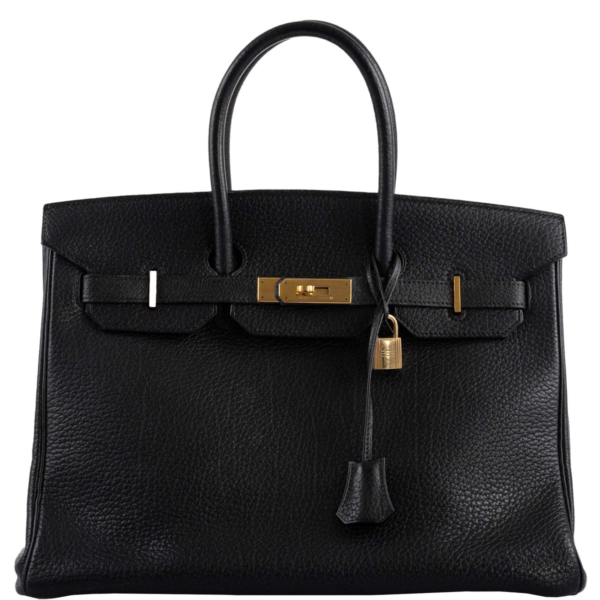 Hermes Birkin 35 Black Ardennes Leather Gold Hardware