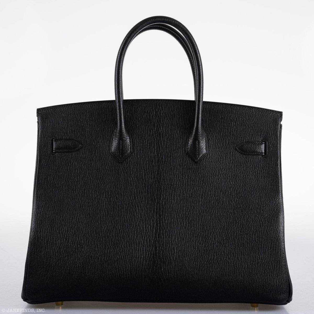 Hermes Birkin 35 Black Chevre De Coromandel with Gold Hardware
