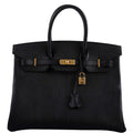 Hermes Birkin 35 Black Chevre De Coromandel with Gold Hardware