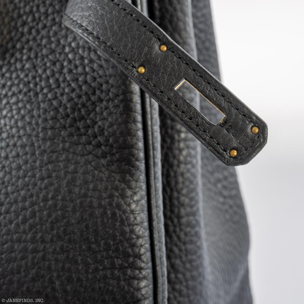 Hermes Birkin 35 Black Clemence Leather Gold Hardware