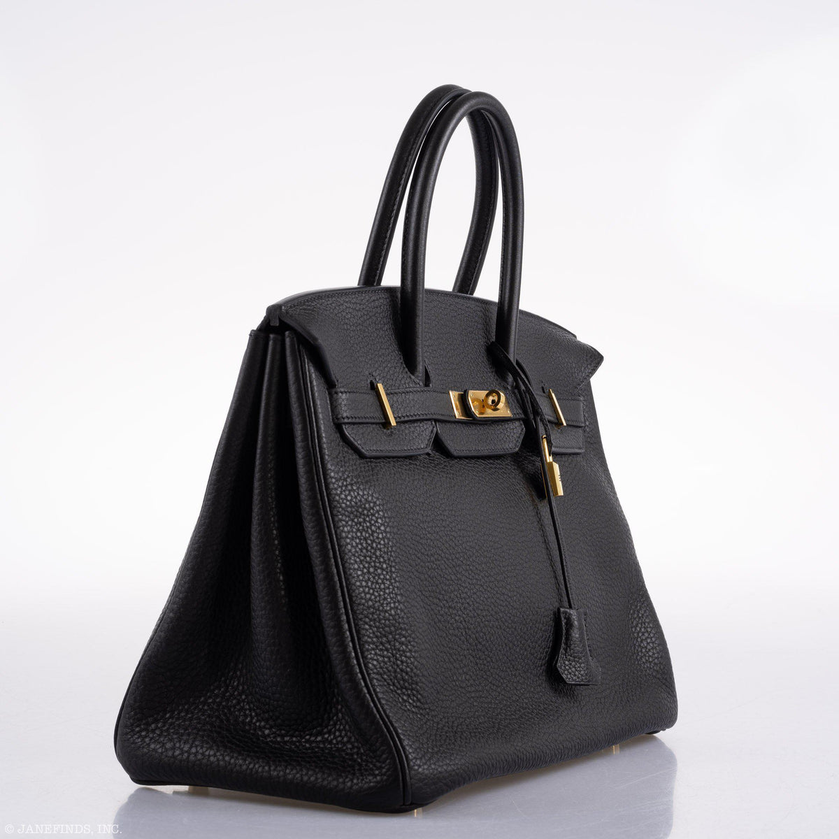 Hermes Birkin 35 Black Clemence Leather Gold Hardware