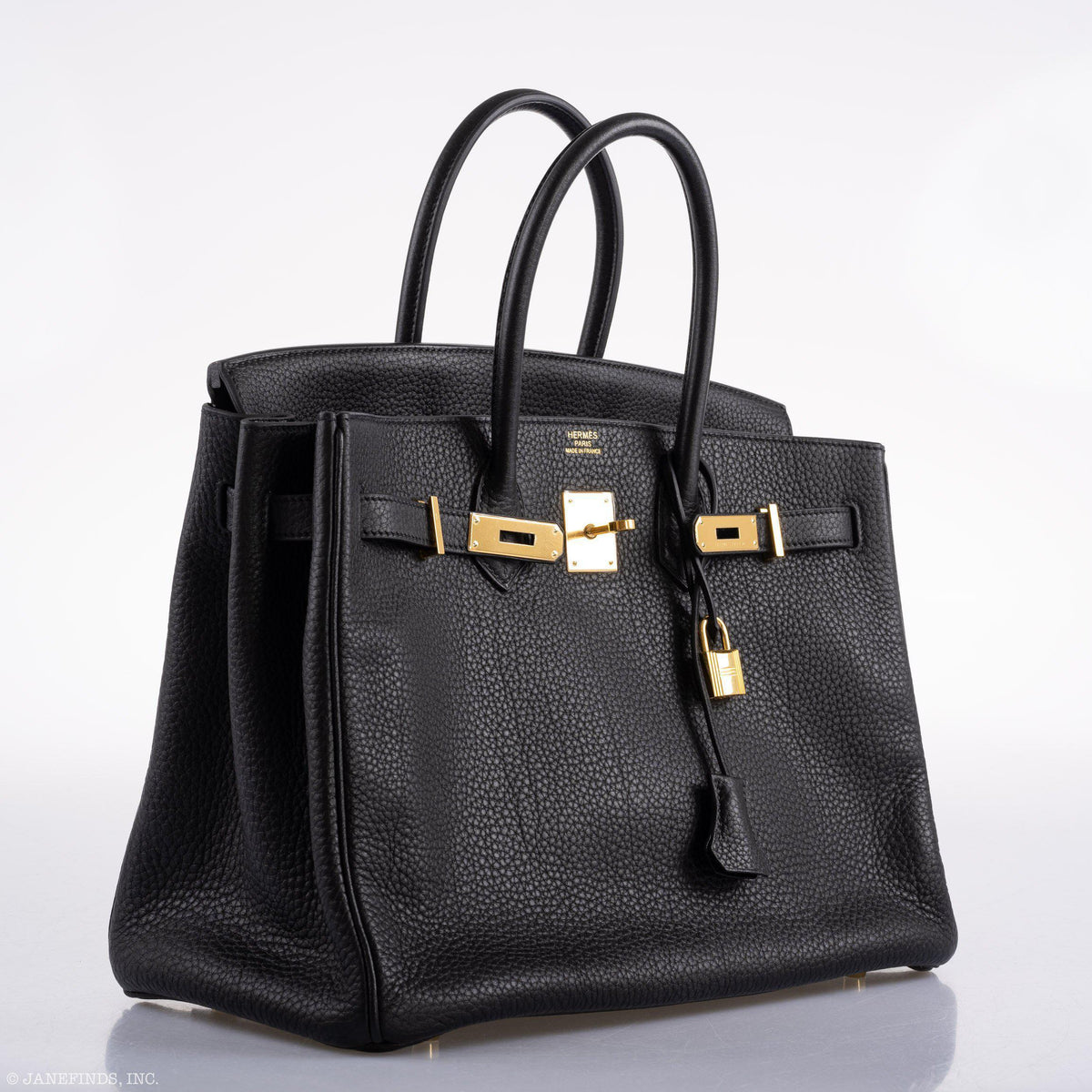 Hermes Birkin 35 Black Clemence Leather Gold Hardware