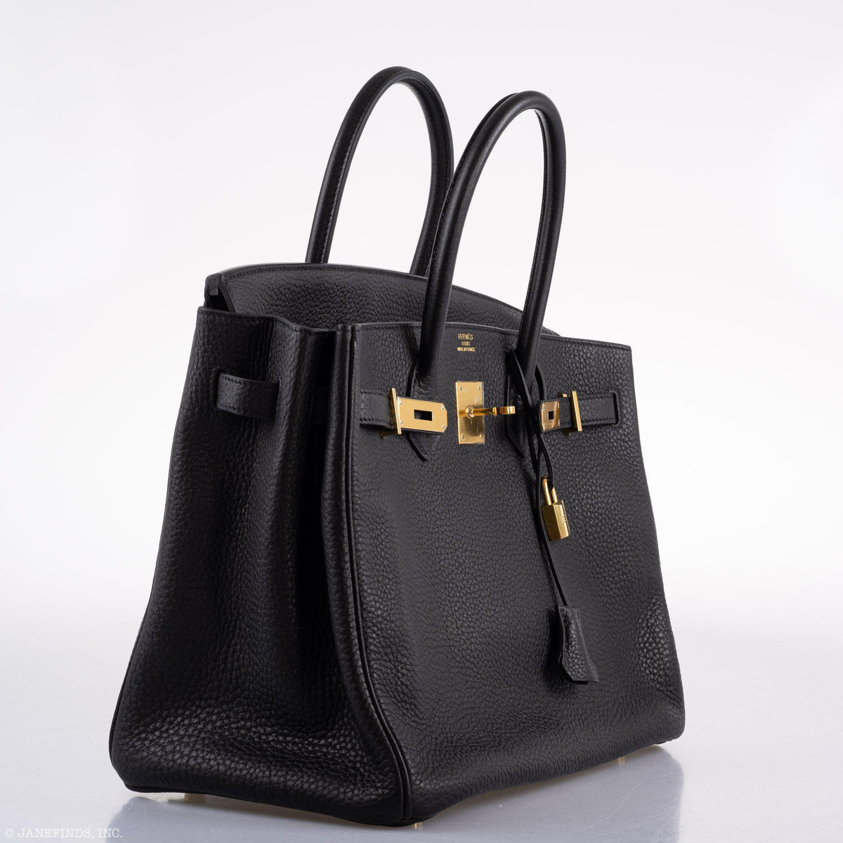 Hermes Birkin 35 Black Clemence Leather Gold Hardware