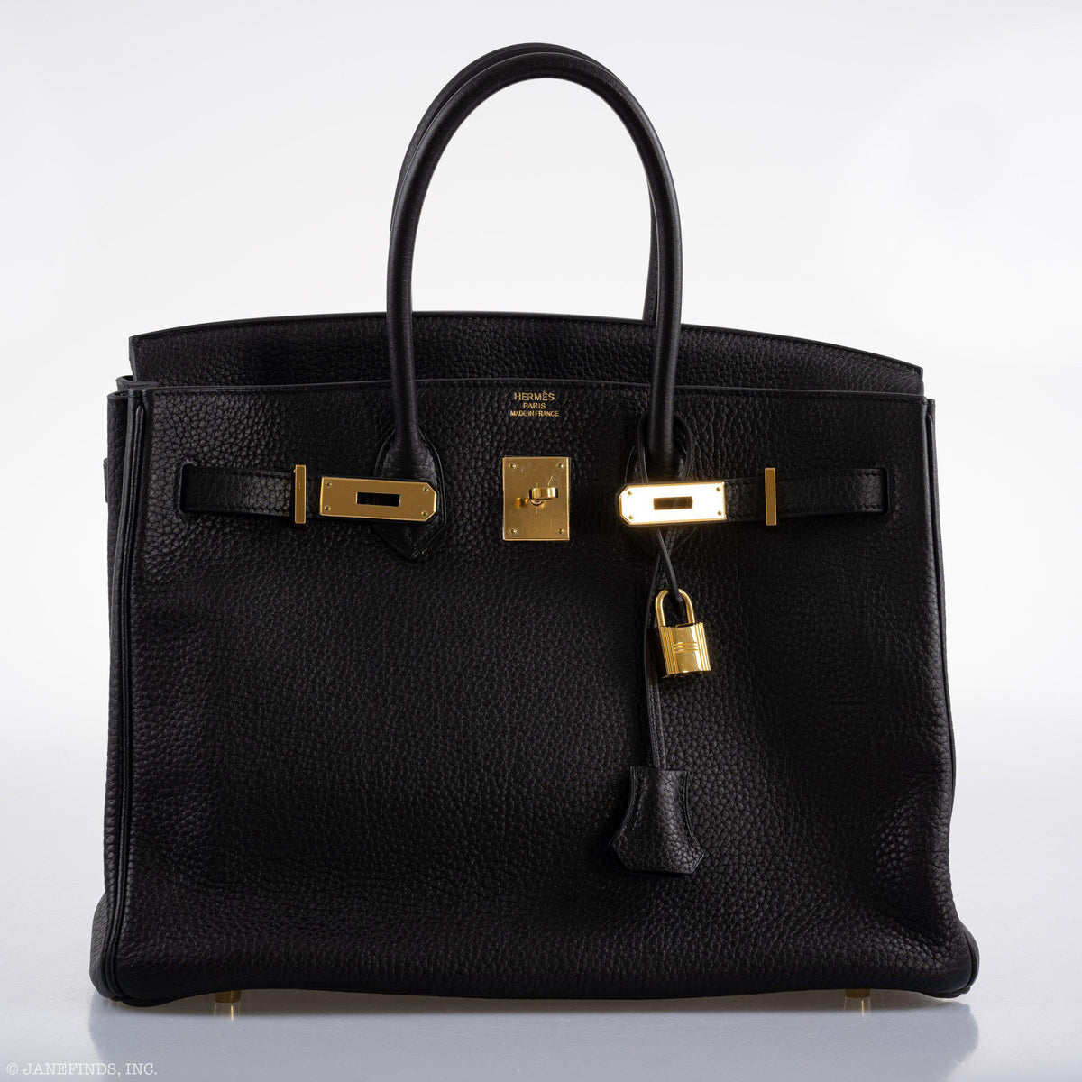 Hermes Birkin 35 Black Clemence Leather Gold Hardware