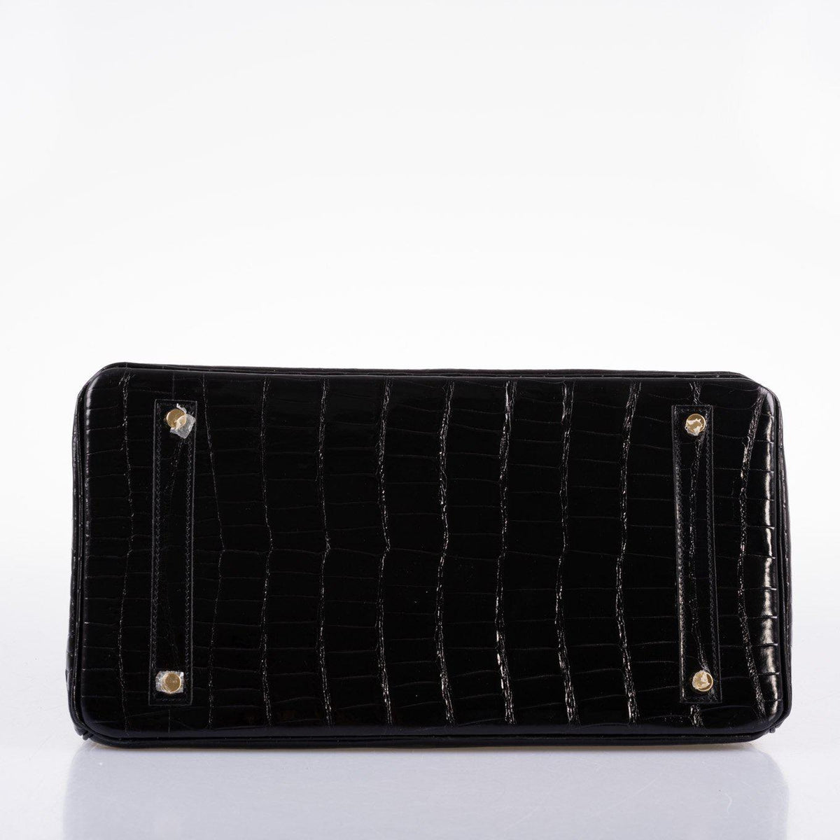 Hermes Birkin 35 Black Shiny Porosus Crocodile with Gold Hardware
