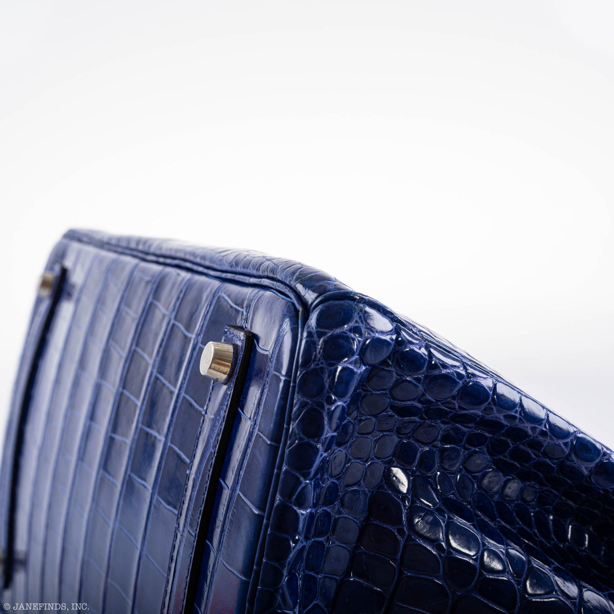 Hermes Birkin 35 Blue Electric Porosus Crocodile Palladium Hardware