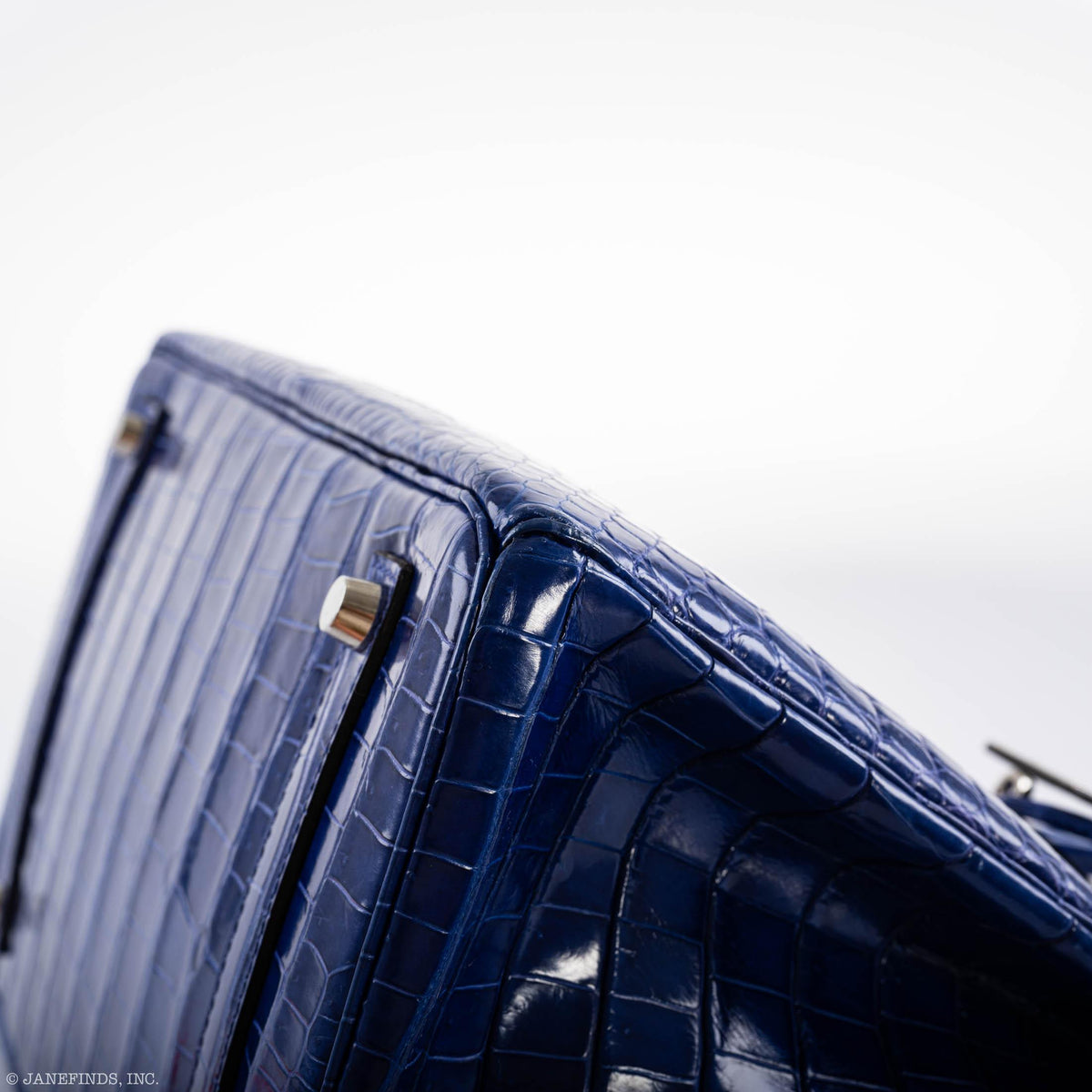 Hermes Birkin 35 Blue Electric Porosus Crocodile Palladium Hardware