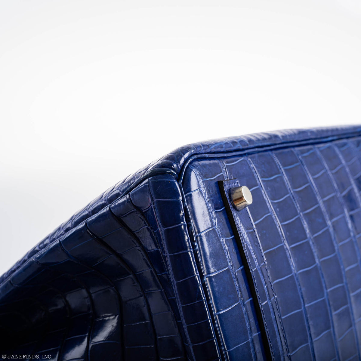 Hermes Birkin 35 Blue Electric Porosus Crocodile Palladium Hardware