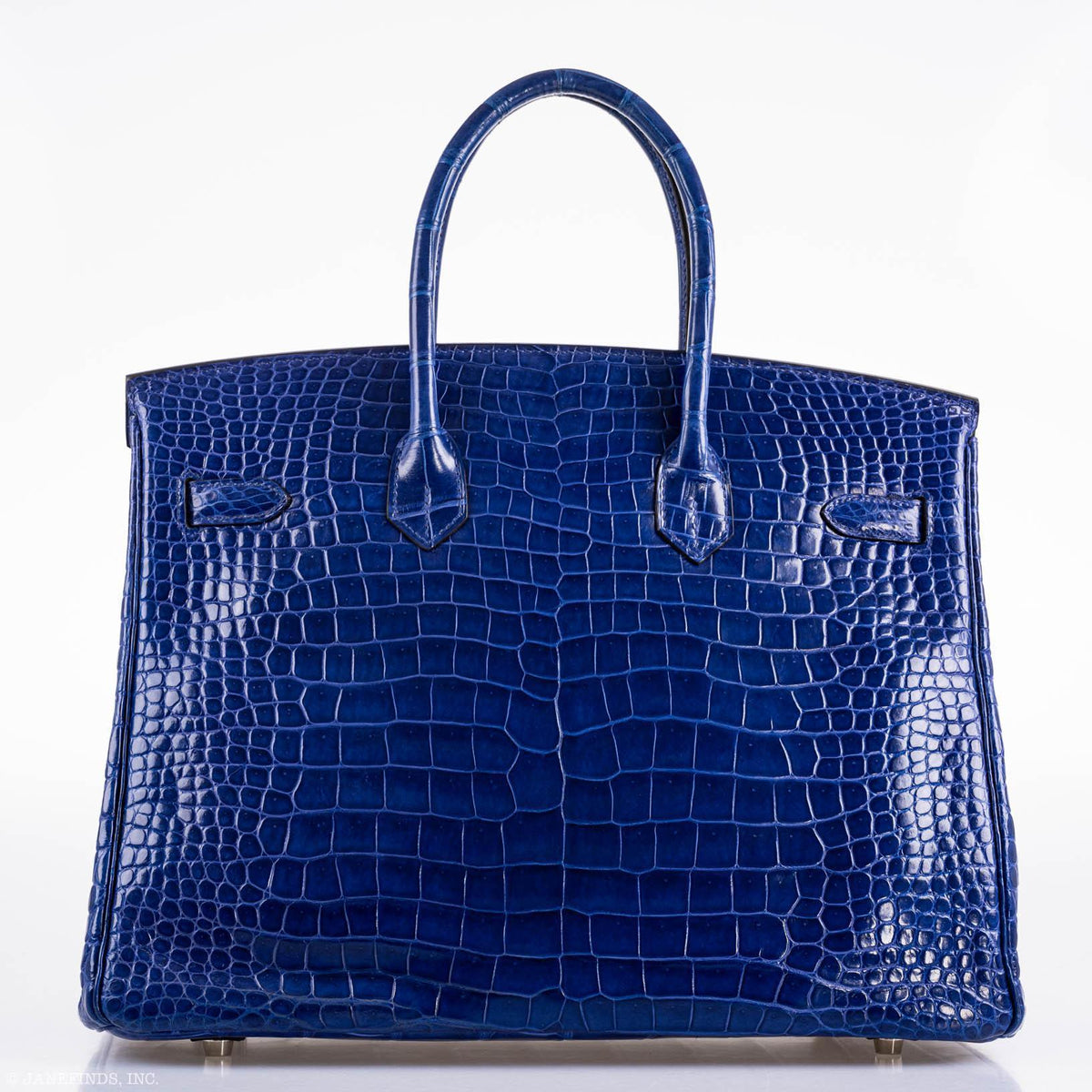 Hermes Birkin 35 Blue Electric Porosus Crocodile Palladium Hardware