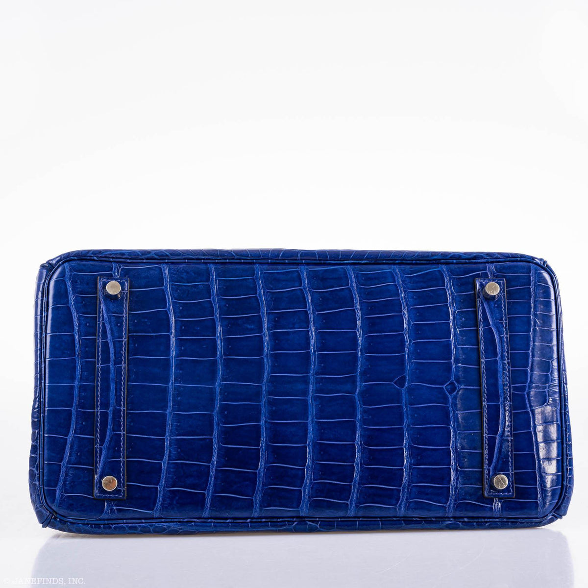 Hermes Birkin 35 Blue Electric Porosus Crocodile Palladium Hardware