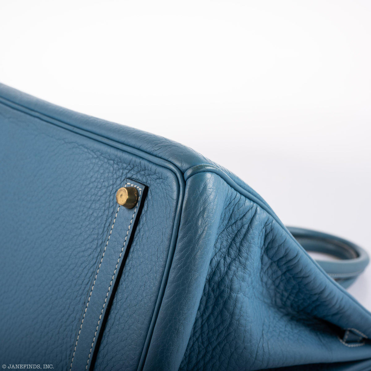 Hermes Birkin 35 Blue Jean Togo Gold Hardware