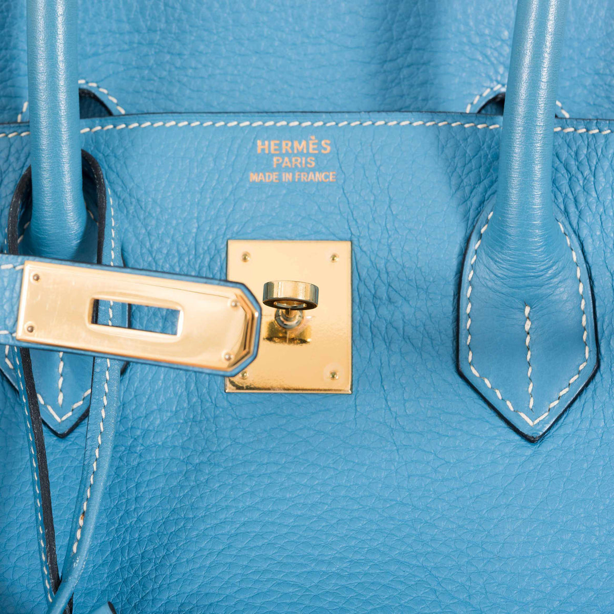 Hermes Birkin 35 Blue Jean Togo Gold Hardware