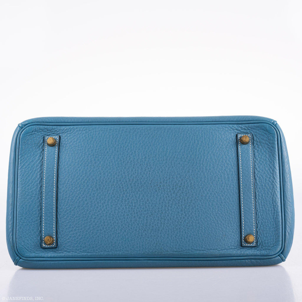 Hermes Birkin 35 Blue Jean Togo Gold Hardware