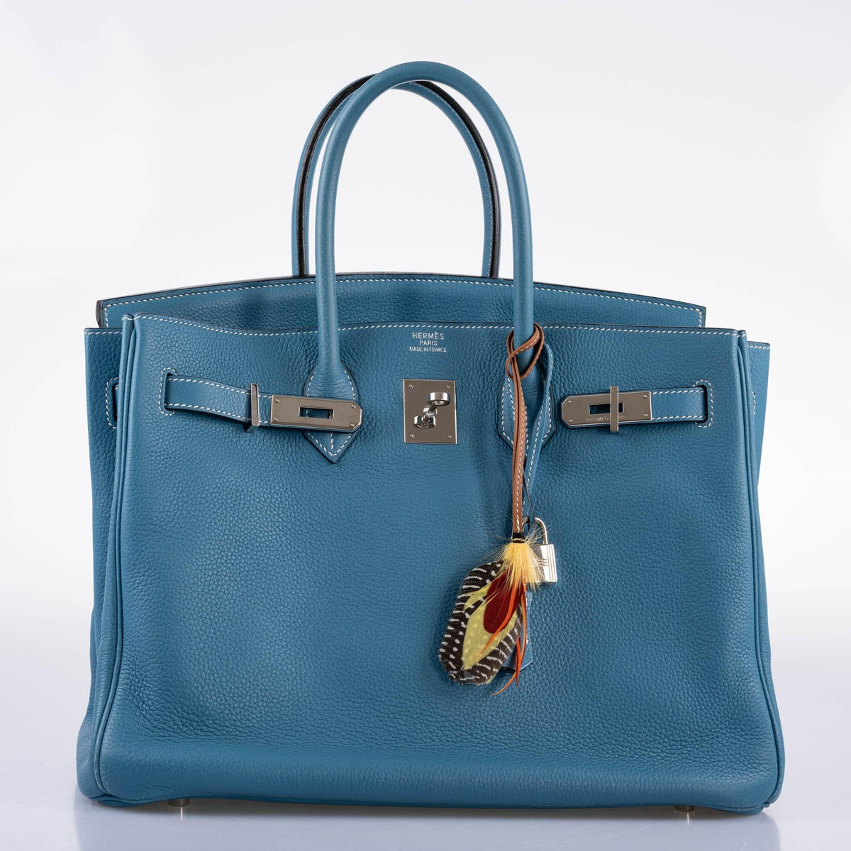 Hermes Birkin 35 Blue Jean Togo with Palladium Hardware