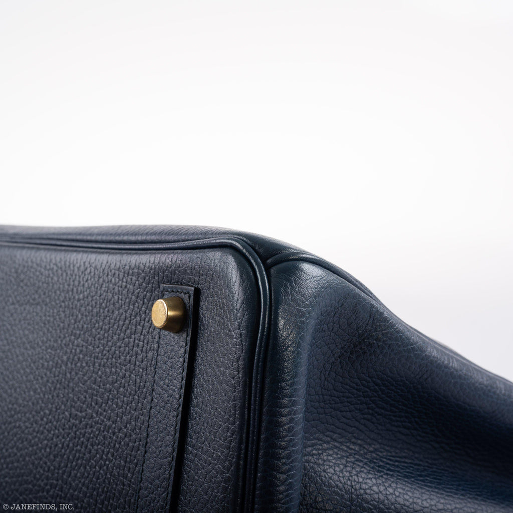 Hermes Birkin 35 Blue Saphire Ardennes leather Gold Hardware