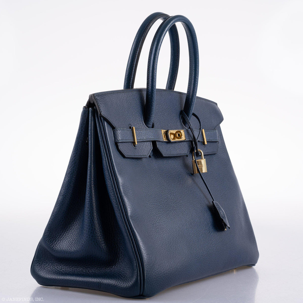 Hermes Birkin 35 Blue Saphire Ardennes leather Gold Hardware