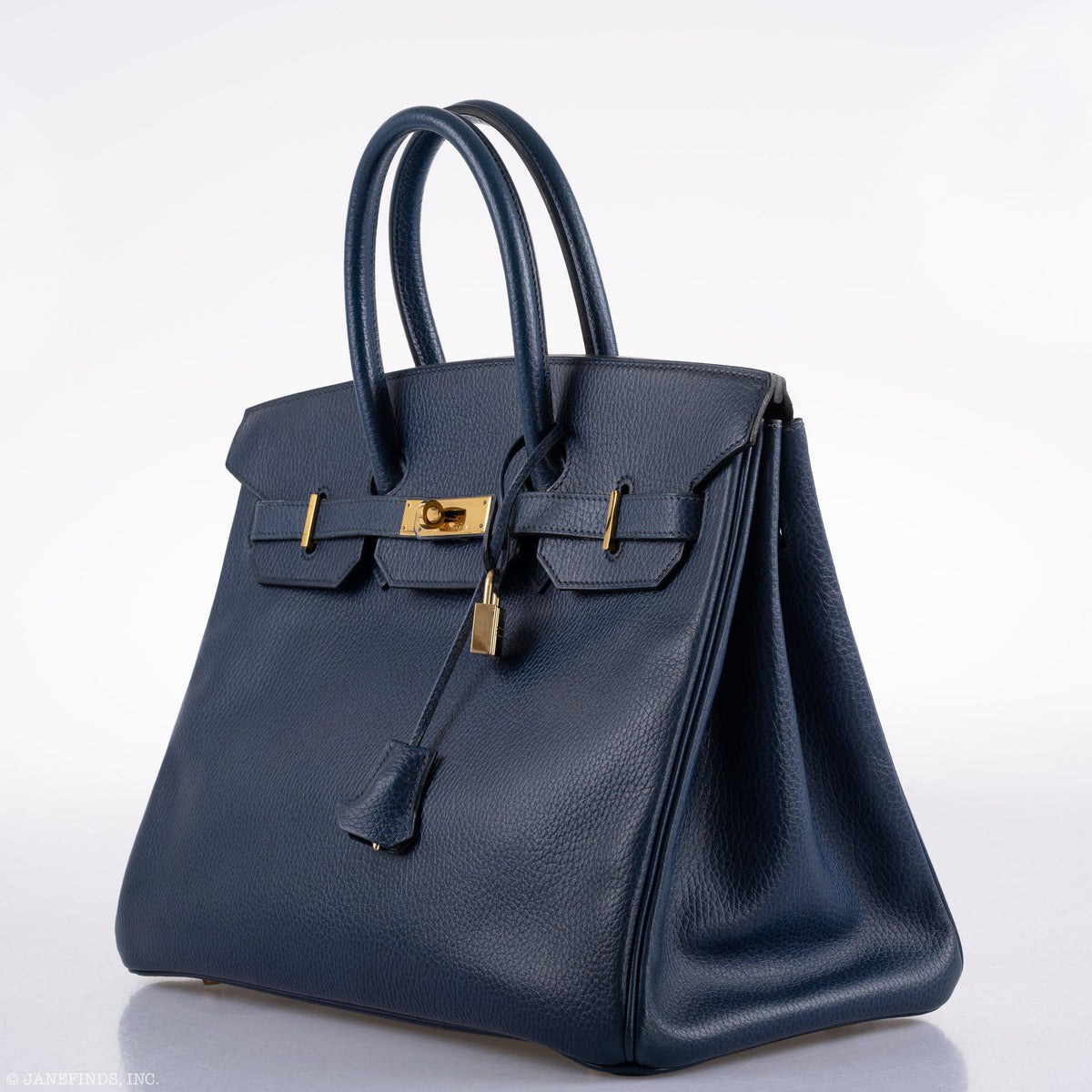 Hermes Birkin 35 Blue Saphire Ardennes leather Gold Hardware