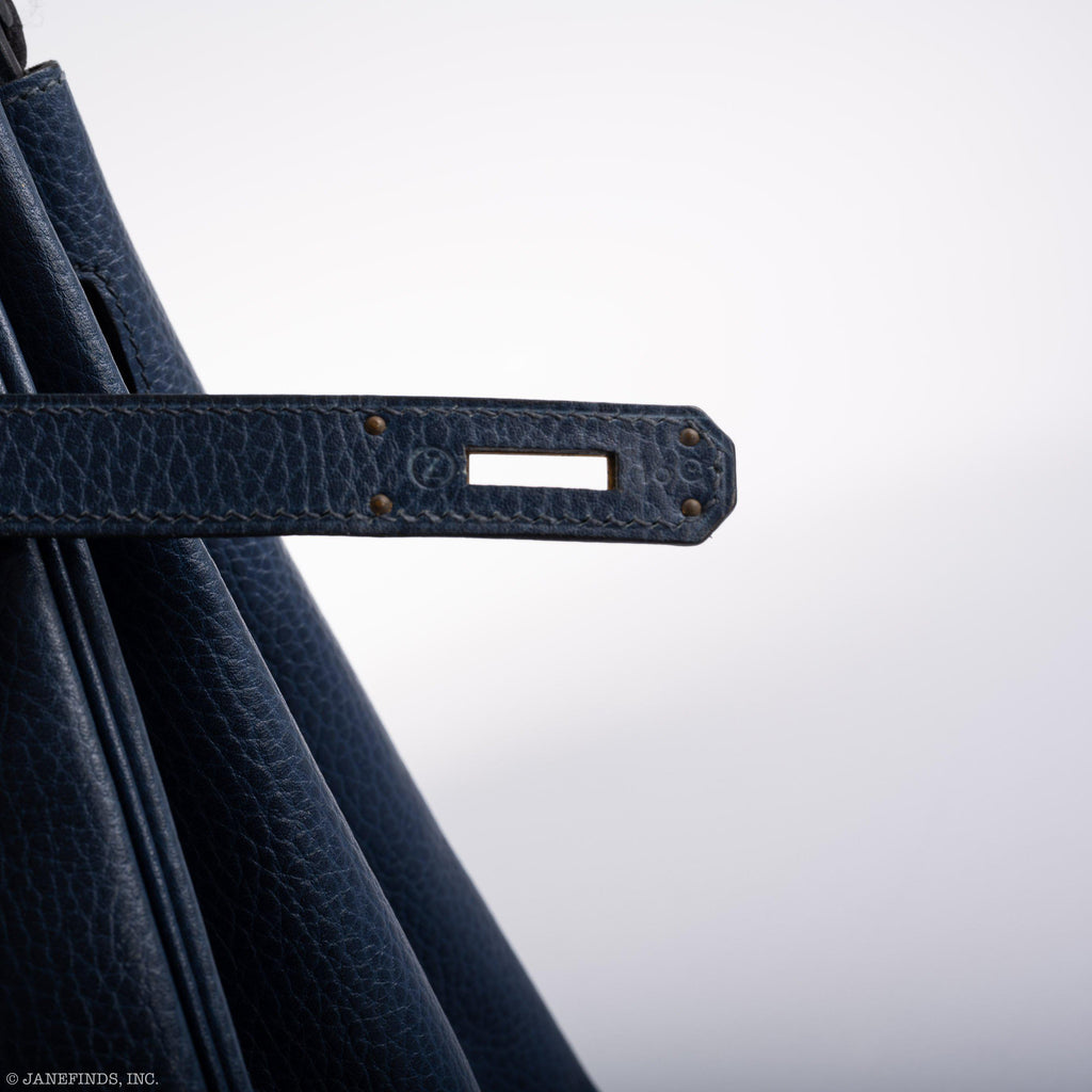 Hermes Birkin 35 Blue Saphire Ardennes leather Gold Hardware
