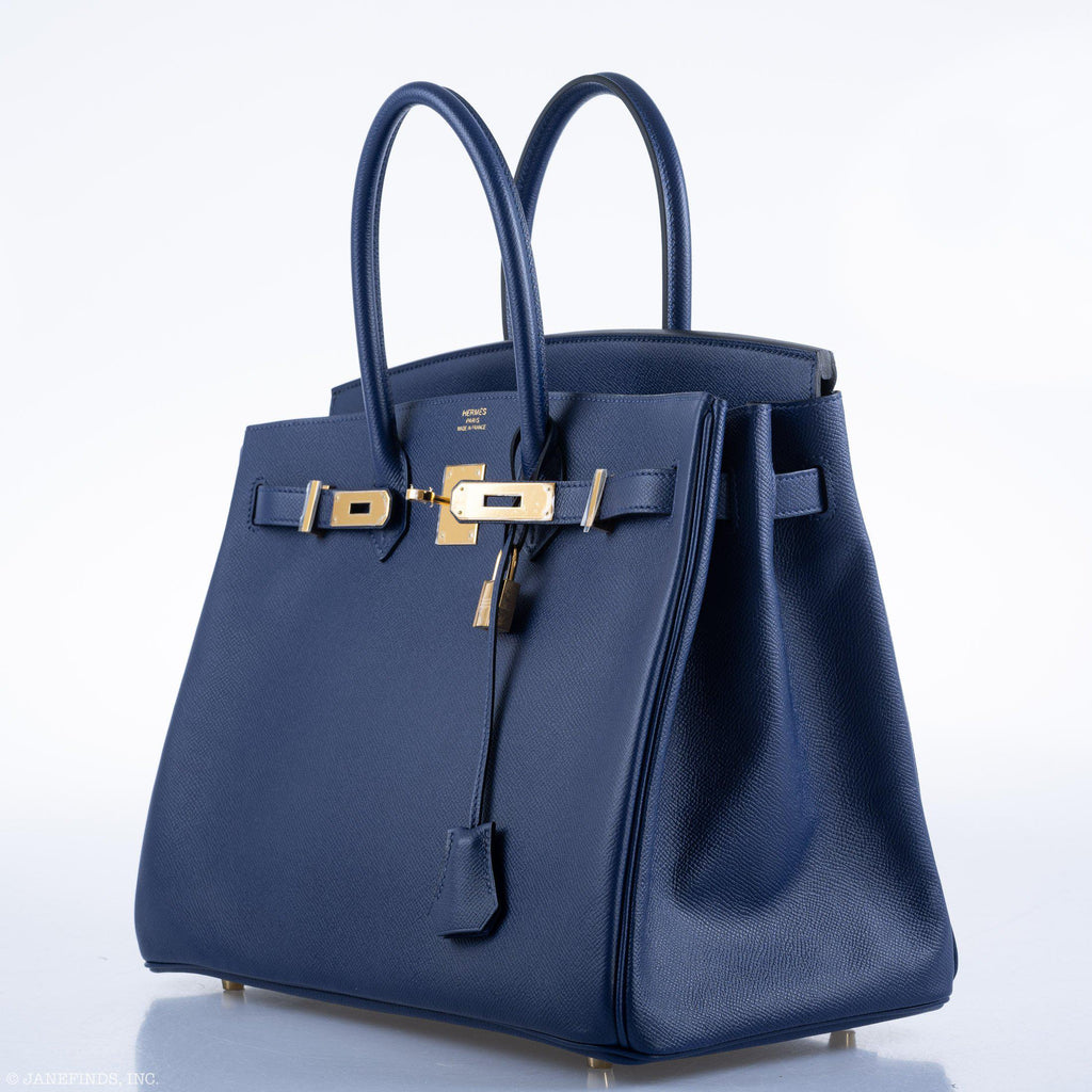 Hermes Birkin 35 Blue Saphire Epsom with Gold Hardware