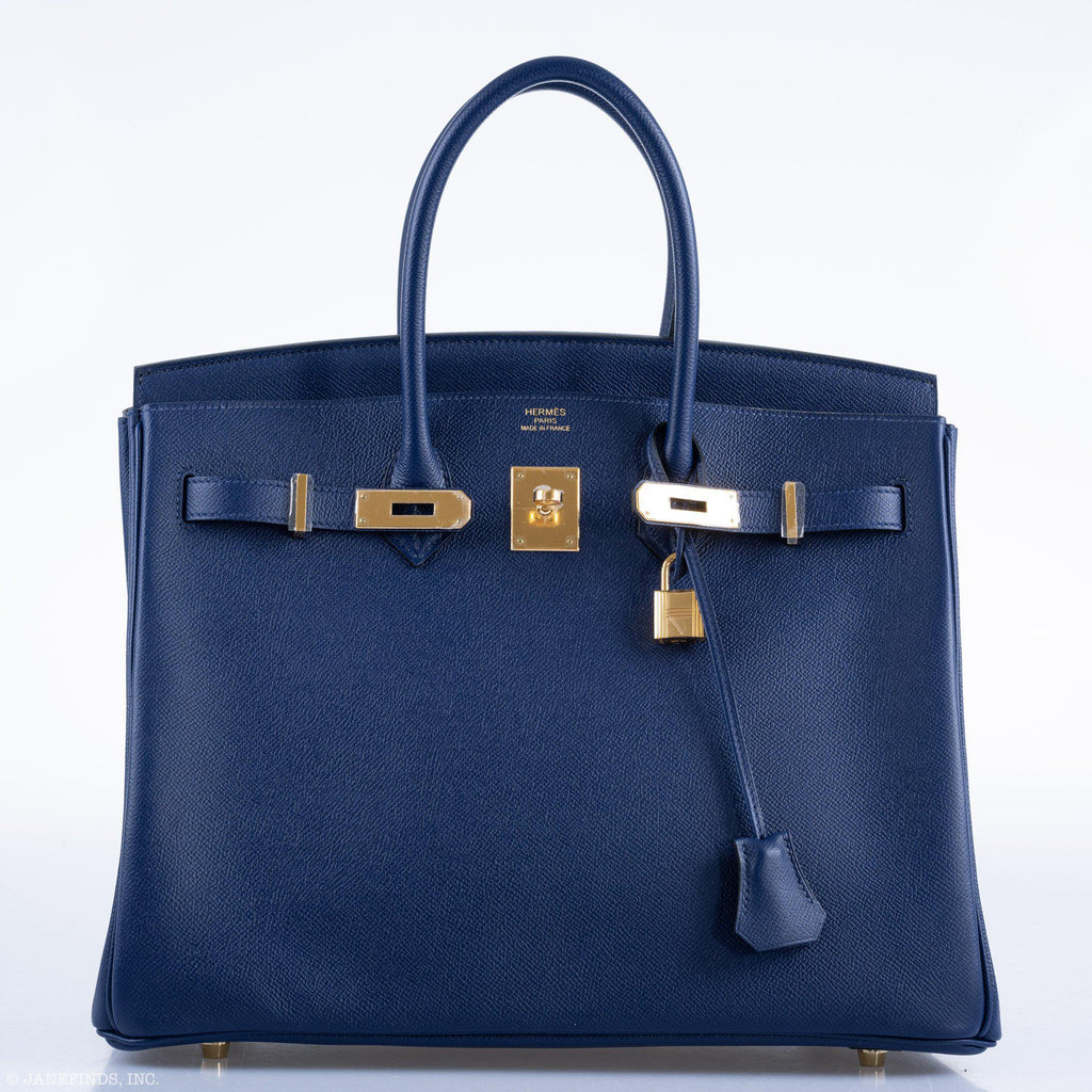 Hermes Birkin 35 Blue Saphire Epsom with Gold Hardware
