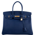 Hermes Birkin 35 Blue Saphire Epsom with Gold Hardware